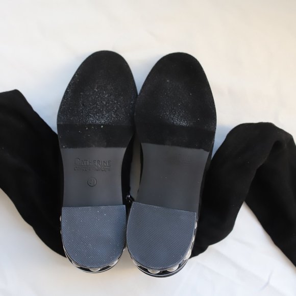CATHERINE MALANDRINO black BOOTS PEARL HEEL SIZE 6.5 - Picture 5 of 7